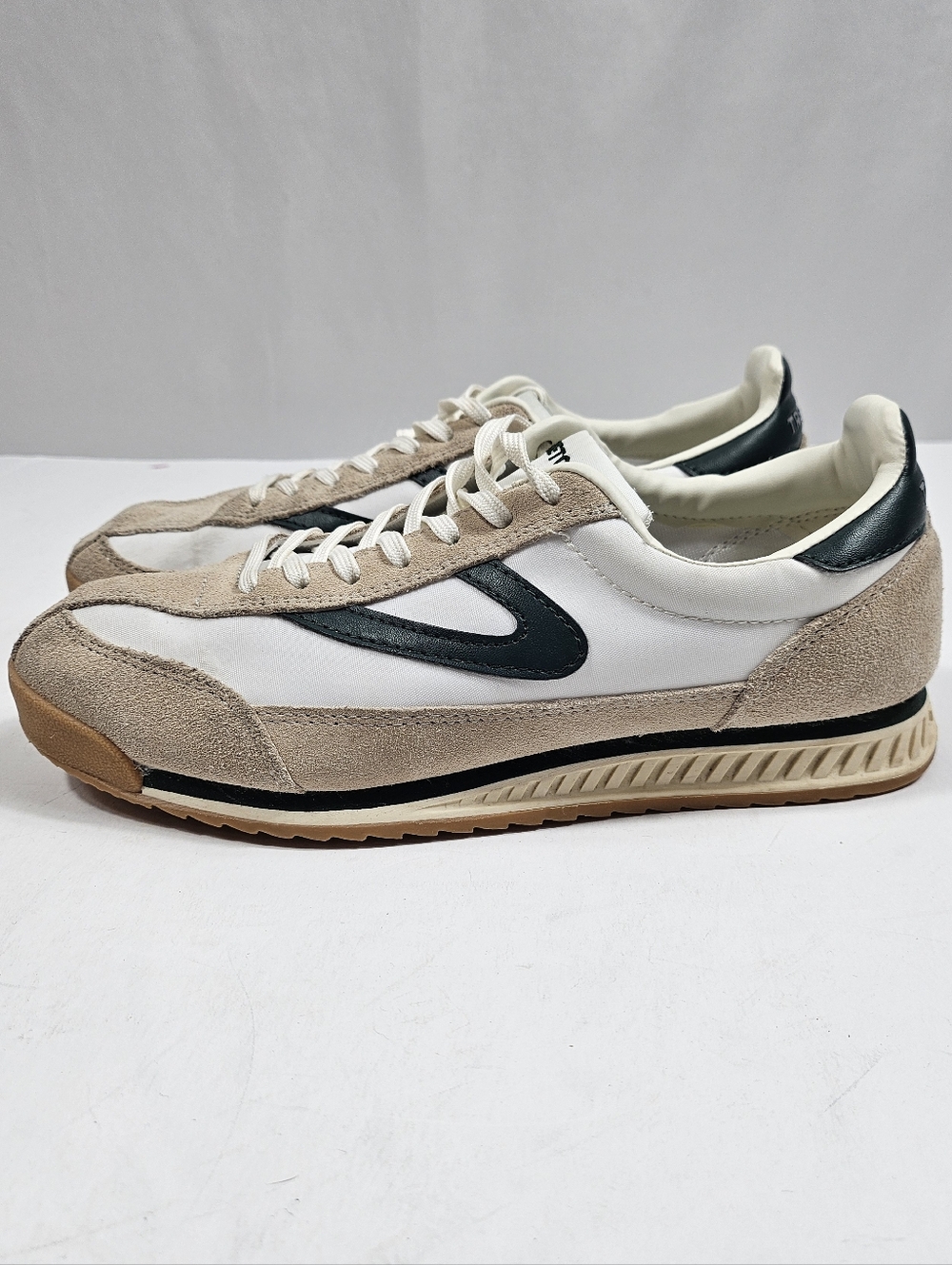 Tretorn Rawlins 2.0 Suede & Textile White  Beige Green Lace Up Retro Sneaker - Picture 4 of 16